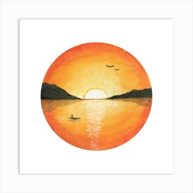 Sunset On The Lake 5 Art Print