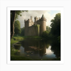 Lakeside Fortress Art Print