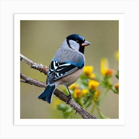 Tit on branch 47 Art Print