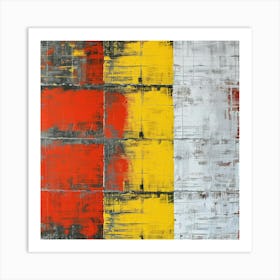 Red, Yellow And White Art Print