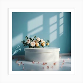 Blue Room With Flowers Art Print