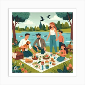 Picnic In The Park Art Print