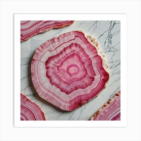 Pink Agate Slices Art Print