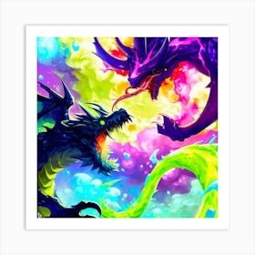 Two Dragons Fighting 1 Art Print