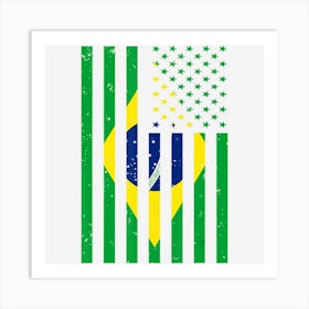 Brazil Brasil Soccer Usa America Flag Jersey Men Women Art Print