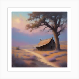 Cabin In The Desert Art Print