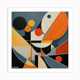 Original Abstract Painting On Canvas Dramatic Wall Art Black Mid Century Modern 6 Art Print