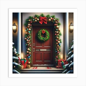 Christmas Door 40 Art Print