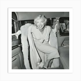 Marilyn Monroe Boarding A Car Art Print