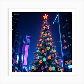 Christmas Tree In Times Square Art Print