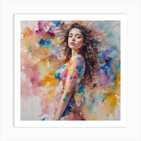 Watercolor Of A Woman Art Print