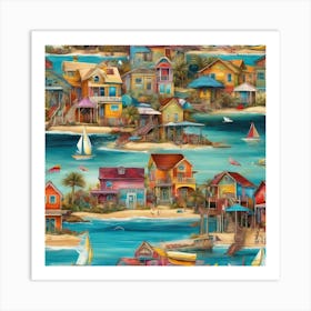 Beach Houses Art Print