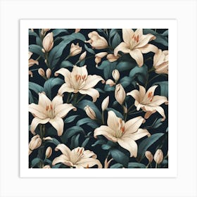 Aesthetic style, flower of Lily pattern 1 Art Print