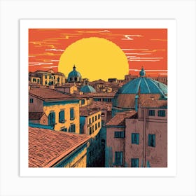 Sunset In Italy Art Print