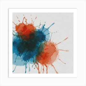 Abstract Watercolor Splashes Art Print