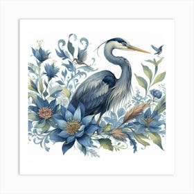 Blue Heron 2 Art Print