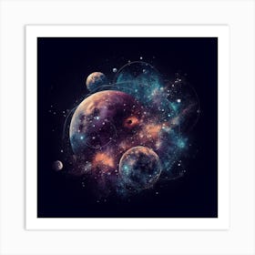 Plant on the space beauty and infinite mysteries of the cosmos Art Print