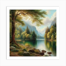 Lake In The Mountains Art Print