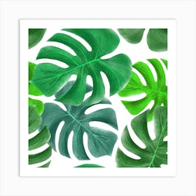 Tropical Greens Leaves Design Art Print