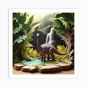 Dinosaur In The Jungle Art Print