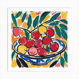 Cherries Matisse Style 9 Art Print