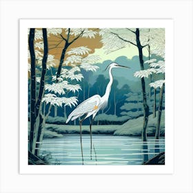 Heron In The Forest Art Print