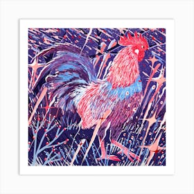 Rooster Square Art Print