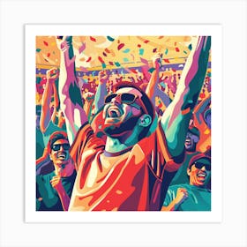 A Sports Fans Cheering Lofi Illustration 1718674496 4 Art Print