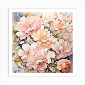 Watercolor Roses Art Print