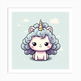 Cute Unicorn, Cute Kawaii, Kawaii Art, Kawaii Art, Kawaii Art Art Print