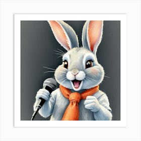 Rabbit Singing Art Print