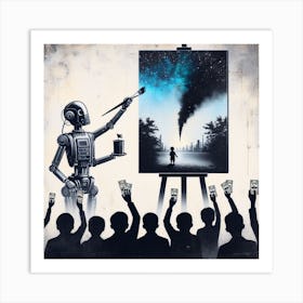 Inspired by Banksy's satirical street art and social commentary 1 Art Print
