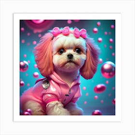 Pink Dog Art Print