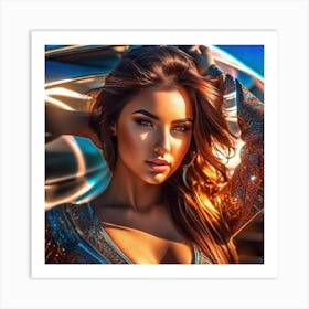 Beautiful Woman Posing Art Print