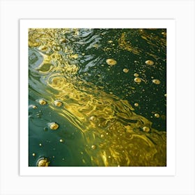 olive gold abstract wave art 13 Art Print