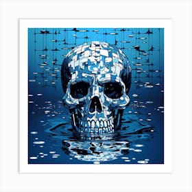 Skull In Water Art Print