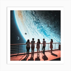 People Looking At The Planet Art Print