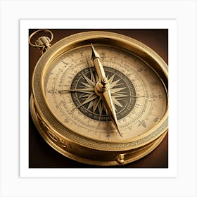 Gold Compass Art Print