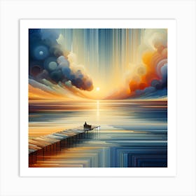 Sunset On The Pier Art Print