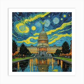 Starry Night Over The Capitol Art Print