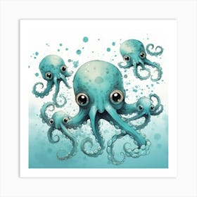 Octopus Family Affiche