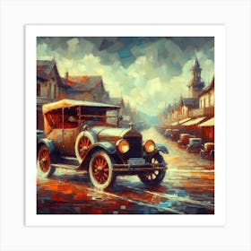 Old Car On The Street 1 Art Print