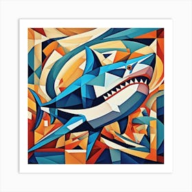 Cubist Pisces Shark Art Print