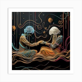 Abstract art, Dreamy, atmospheric artwork, Print, "The bond between friends" Art Print