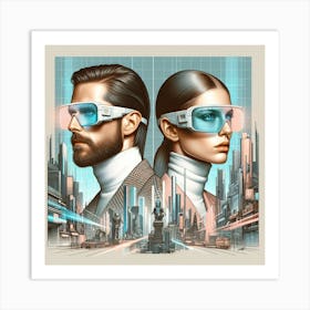 Futuristic Couple Art Print