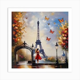 Paris With Butterflies 87 Art Print