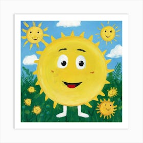 Sun Is Sunshine Square Kids Art Print Illustration Kxefdzes7aigpiydkzhqw Sxfbztdequou35lwiphjqw Art Print