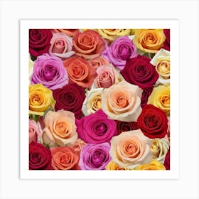 Colorful Roses Background 33 Art Print