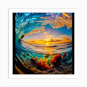 Sunset In The Ocean Art Print