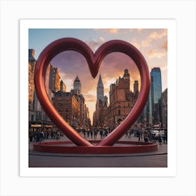 Heart Sculpture In New York City 1 Art Print